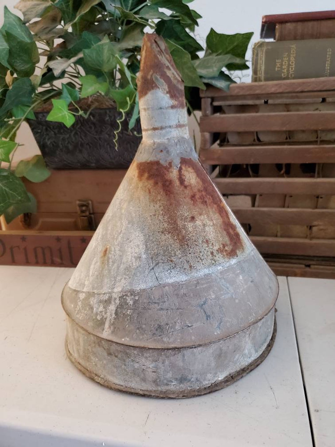 Old Distressed Galvanized Farm Funnel / Farmhouse Decor / Farm Tool ...
