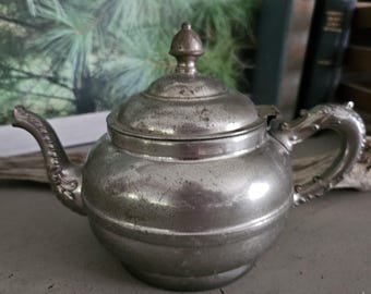 Antique Rochester Stamping Works Teapot Gooseneck Spout Ornate Handle  #5155