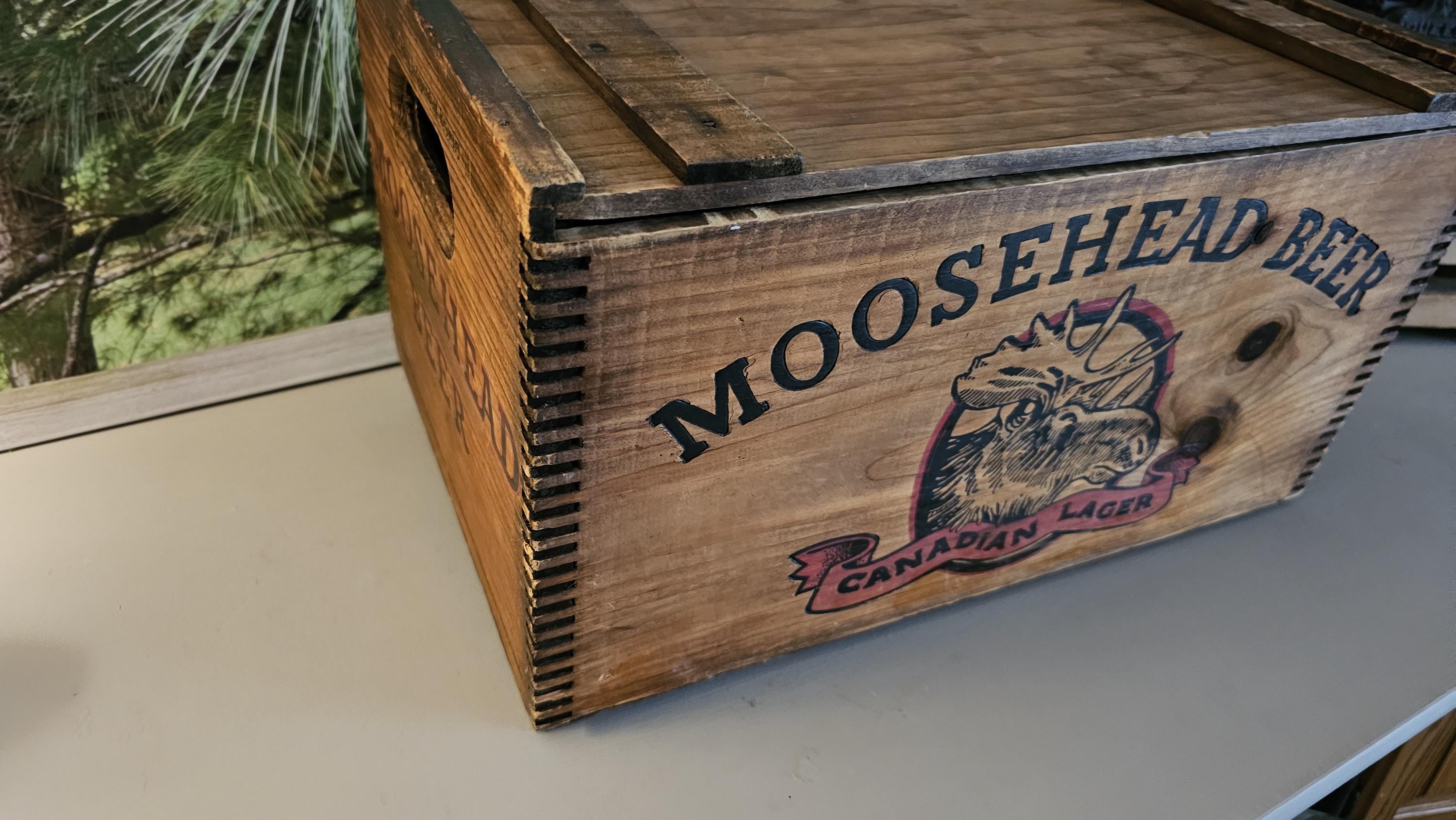 MOOSEHEAD BEER 木箱　アメリカンヴィンテージ Vintage MOOSEHEAD BEER Crate Wood Box ビンテージ ウッド