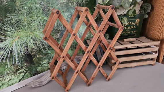 Collapsible Wooden Wine Rack Wine Storage Towel Holder #4981 - Etsy