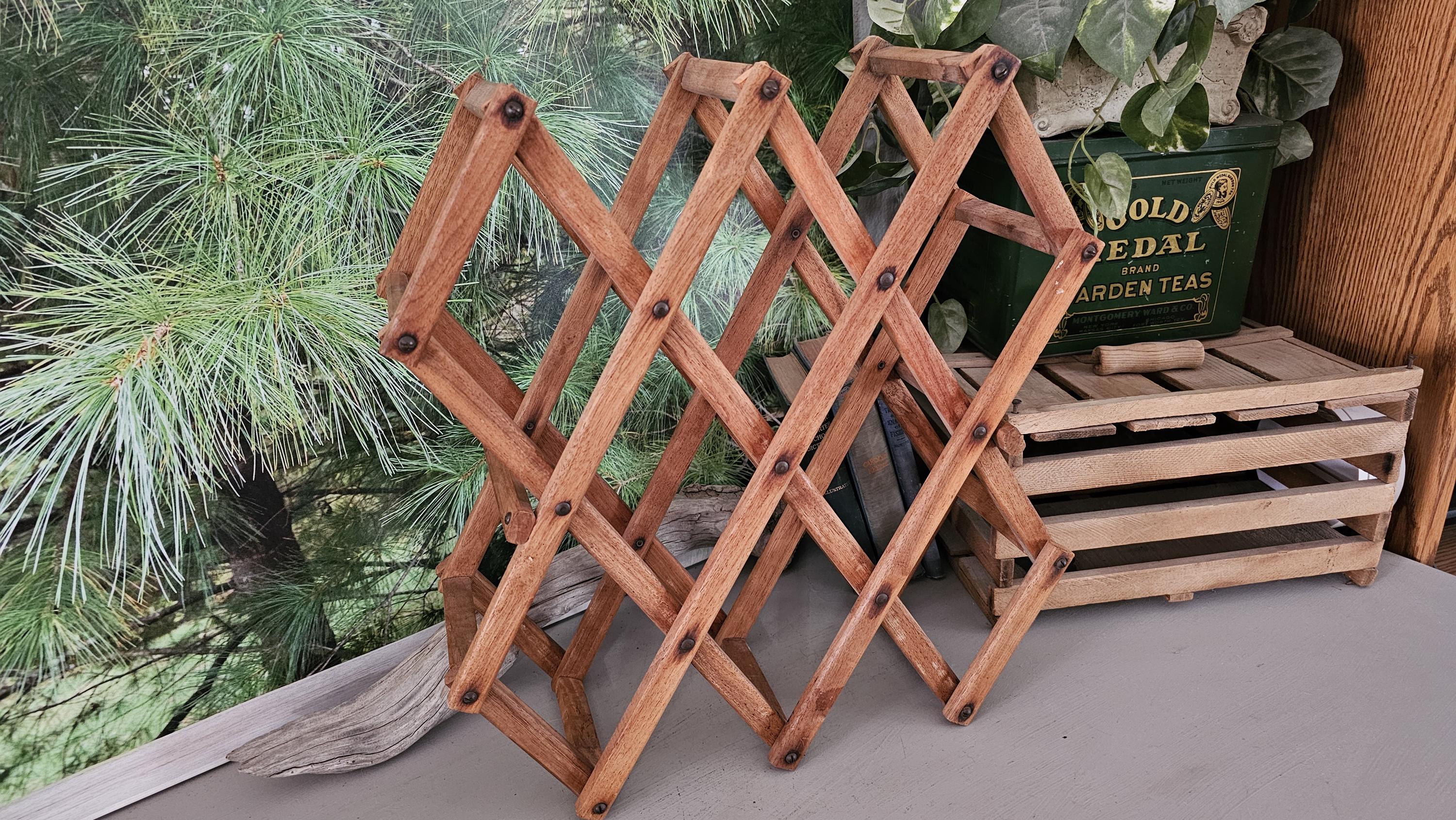 Collapsible Wooden Wine Rack Wine Storage Towel Holder #4981 - Etsy