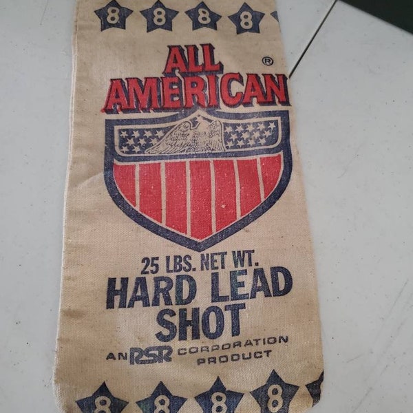 Empty Canvas All American No. 8 Hard Lead Shot Bag Red, White, Blue / Fabric Advertising Bag  #1722