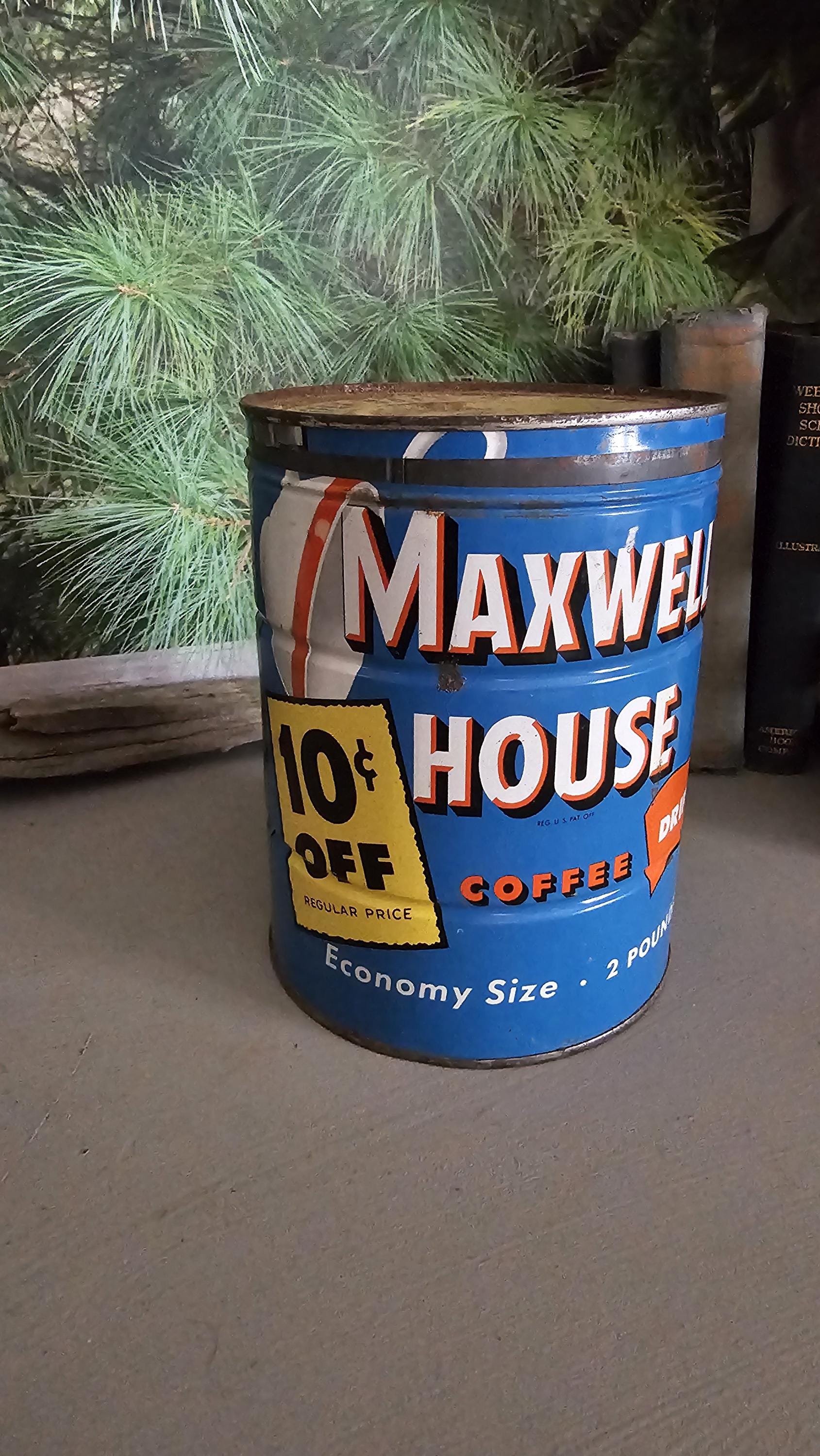 Vintage Maxwell House Coffee Can: 1940s Advertising, Farmhouse