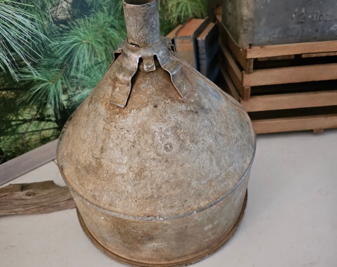 Old Galvanized Farm Funnel Distressed Farmhouse Decor Vintage Farm Tool ...