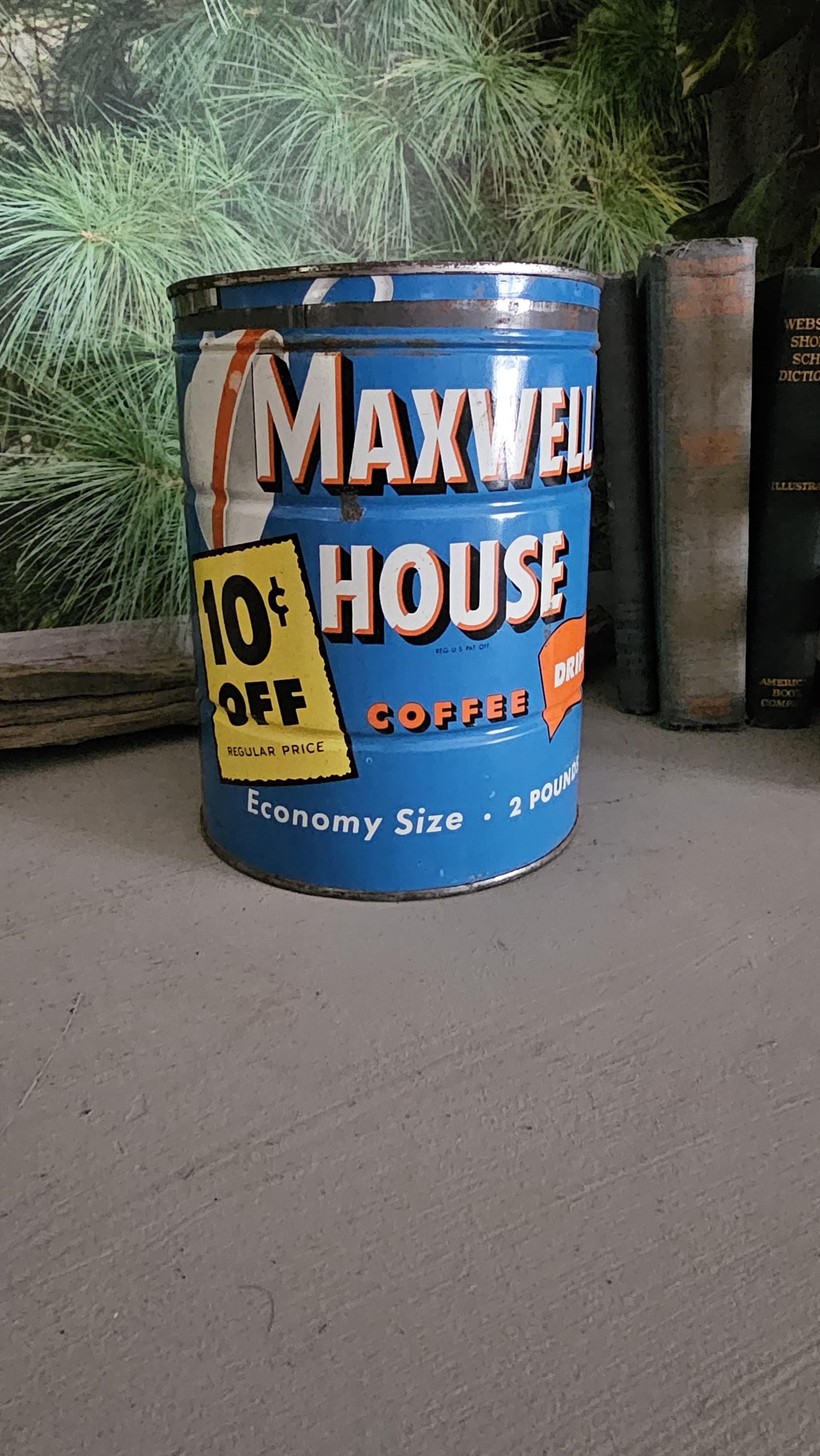 輝い Coffee House Maxwell 1940's Can Lid With Lb 2 Size Economy カップ