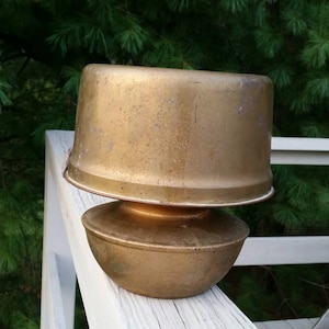Antique Cast Iron & Brass Spittoon 2 Piece Spittoon Antique Home Man Cave Décor