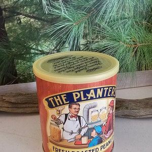 The Planters Fresh Roasted Peanuts Tin Vintage 1980s Collectible Advertising Can with Lid  Planters Limited Edition Nostalgia Can  #3408