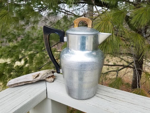 Kitchen Craft Aluminum Pitcher With Lid & Handle / Aluminum Tea Pot /  Vintage Kitchenware 