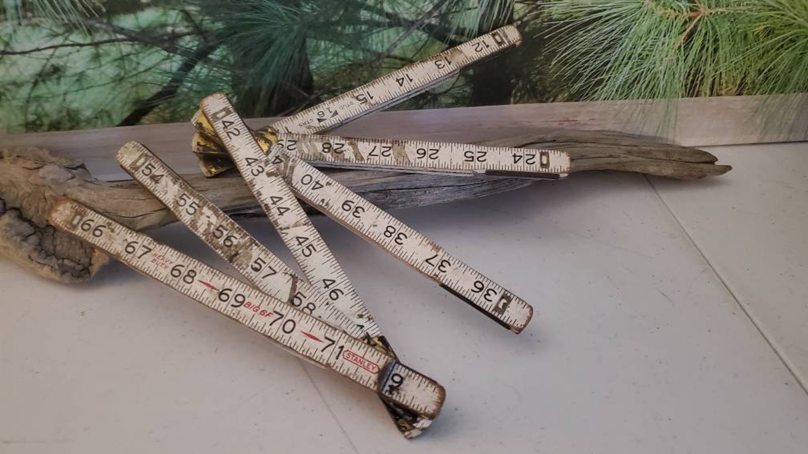 Stanley Heavy Duty Big 6F Folding Ruler Broken End Vintage Measuring ...