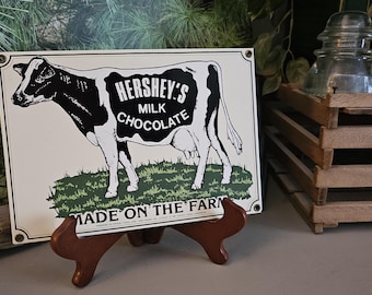 Vintage Ande Rooney Hershey's Milk Chocolate Porcelain Sign