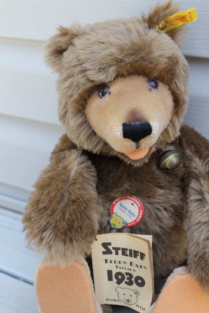 Vintage Steiff Teddy Bear 1930 Replica With Red Collar - Etsy