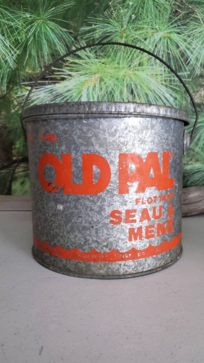 Old Pal 2 Piece Galvanized Floating Minnow Bucket Vintage Etsy