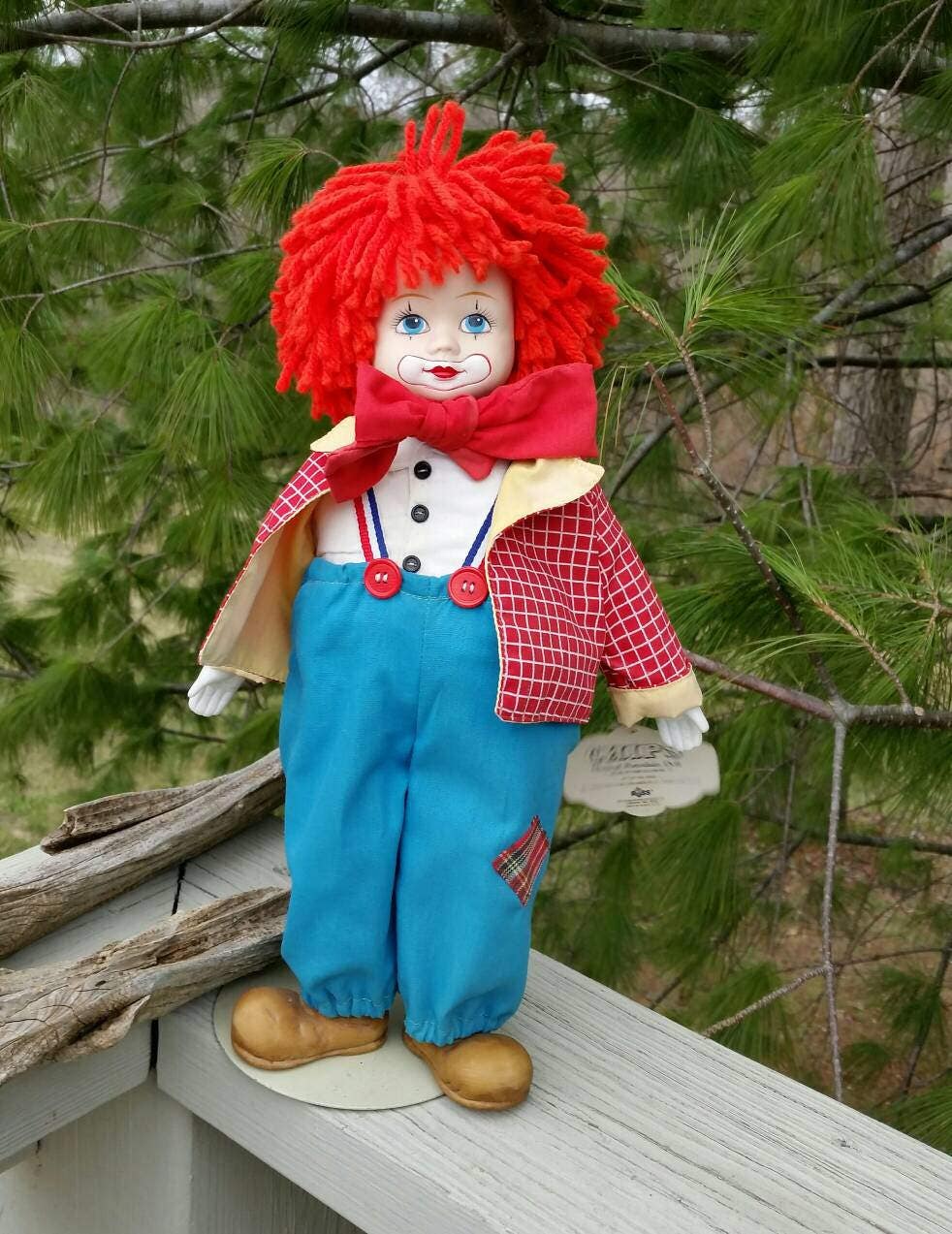 Chips Wind up Musical Porcelain Clown Doll by Russ 1984 Etsy