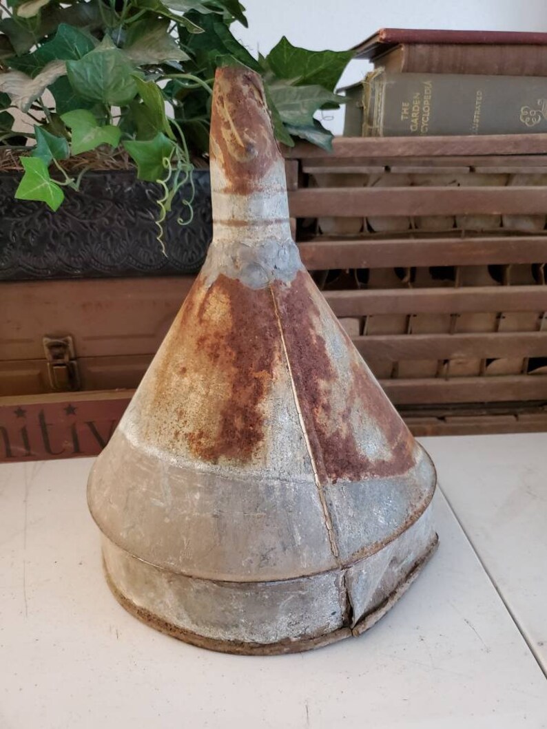 Old Distressed Galvanized Farm Funnel / Farmhouse Decor / Farm | Etsy
