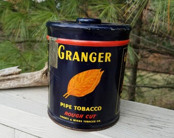 Granger Pipe Tobacco Rough Cut Tobacco Can Vintage Advertising #2