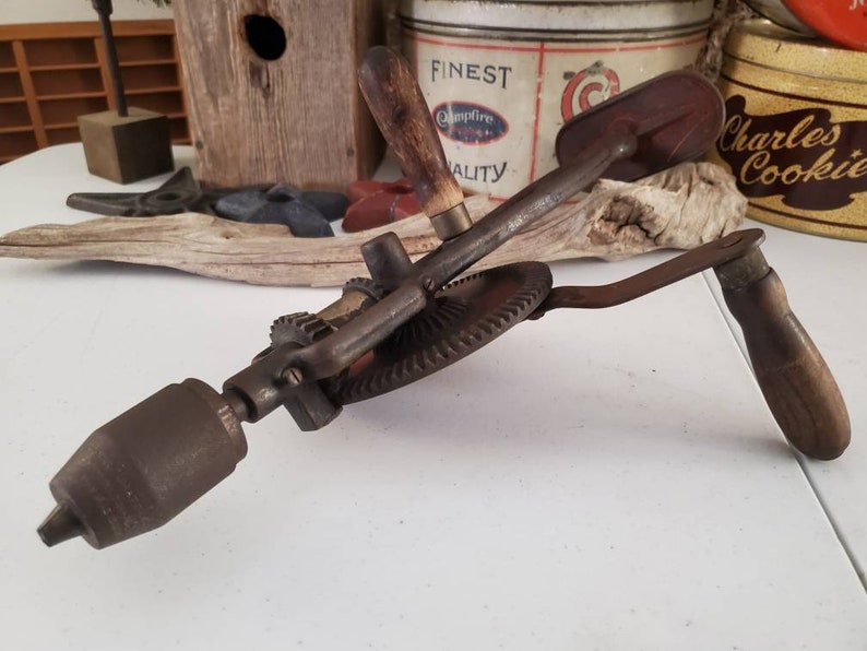 Antique Shoulder Drill / Vintage Breast Drill Tool 1782 image 5