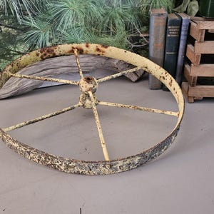 Yellow Iron Cultivator Implement Wheel 14 3/4 Inch Old Farm Wheel ...