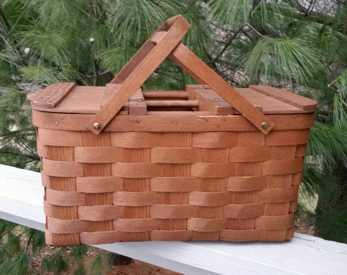 Basketville Putney Vermont Picnic Basket Wine Bottle Holder Etsy