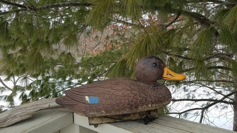 Set of 2 Male Female Flambeau Mallard Plastic Duck Decoys, Vintage Cabin Yard Decor image 4
