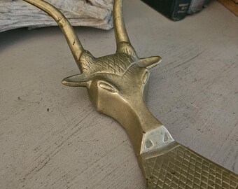 Brass Long Horned Steer Boot Jack Western Style Boot Pull: Vintage Home Decor   #5021