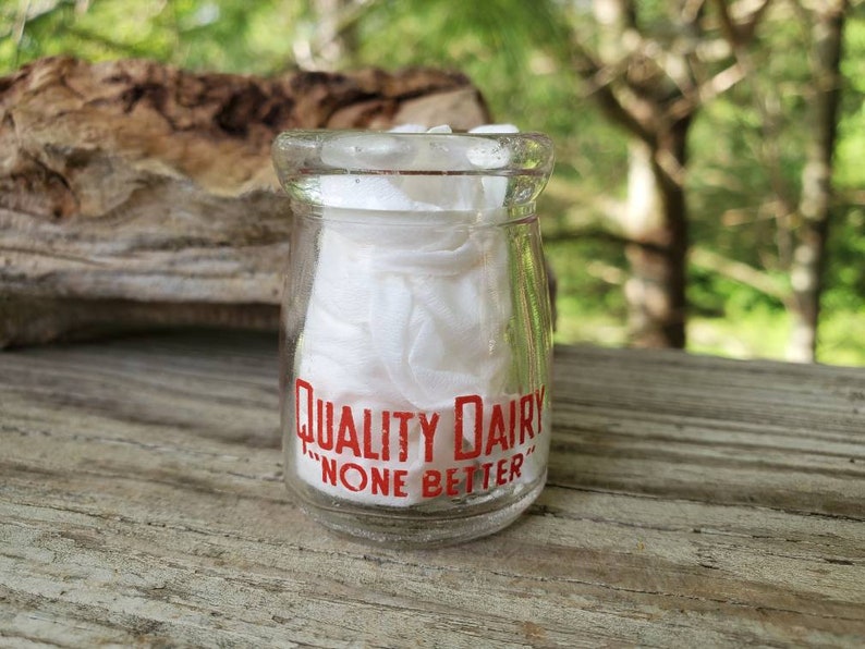 Small Glass Creamer Bottle QUALITY DAIRY Dairy Advertising Etsy