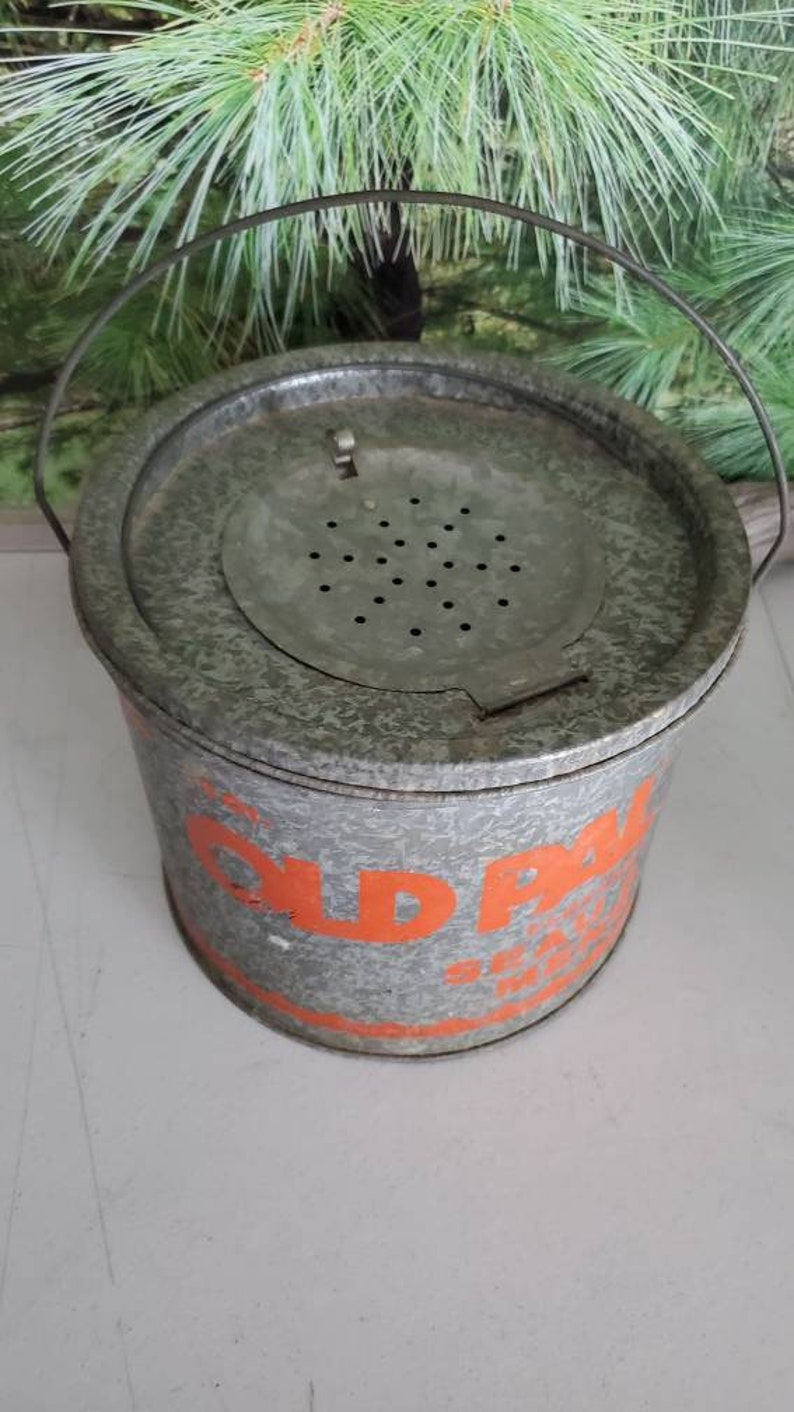 Old Pal 2 Piece Galvanized Floating Minnow Bucket Vintage Etsy