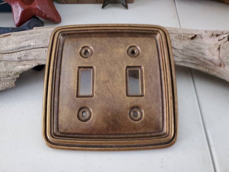 Bronze Look Metal Double Light Switch Cover with 4 Screws / Etsy