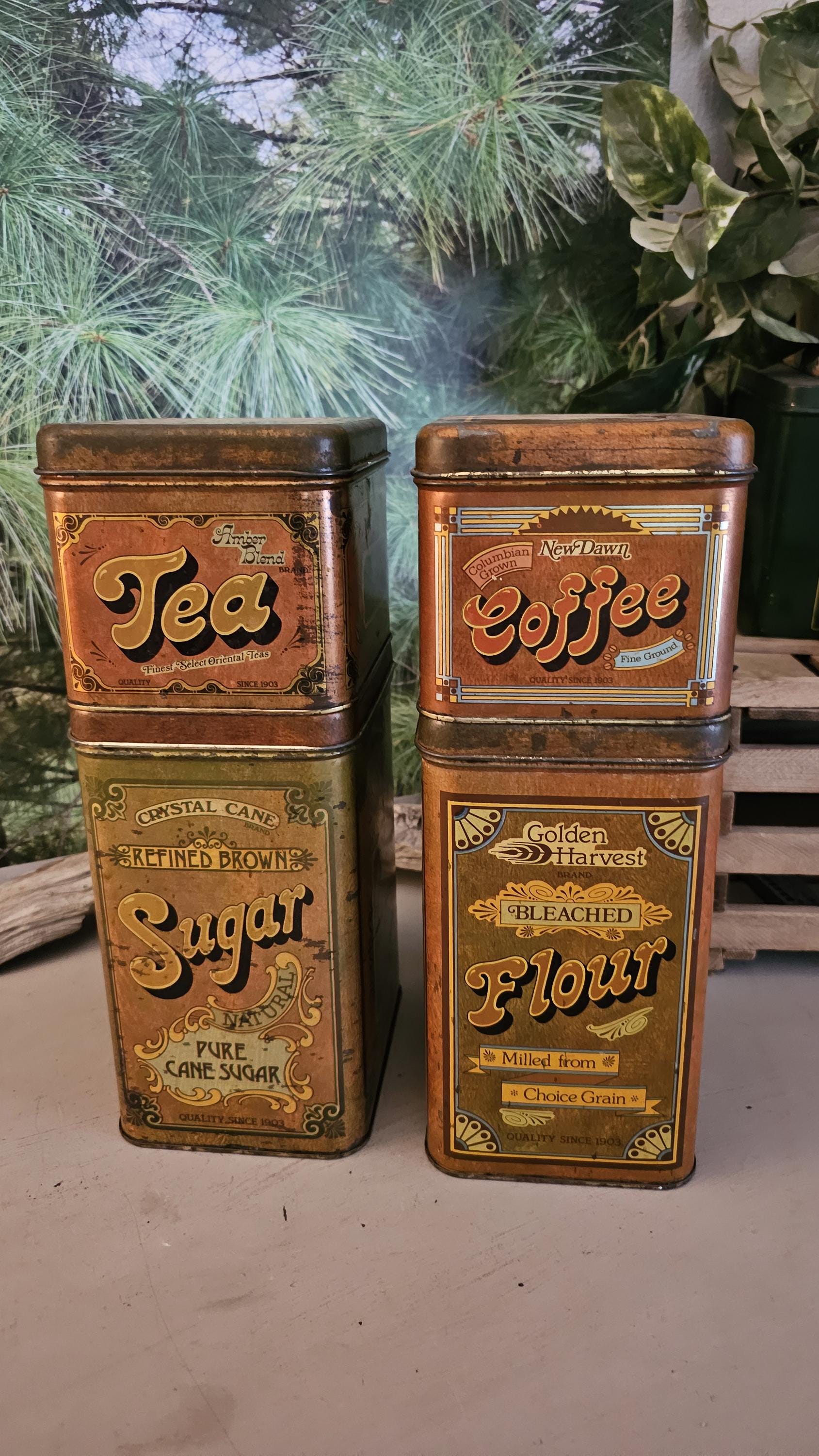 1970s Golden Harvest Cheinco Canister Set: Vintage Kitchen Storage