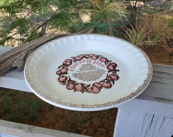 Cherry Pie Recipe Pie Plate / Fluted Edge Cherry Pie Plate / Country Harvest Recipe Pie Plate   #4K