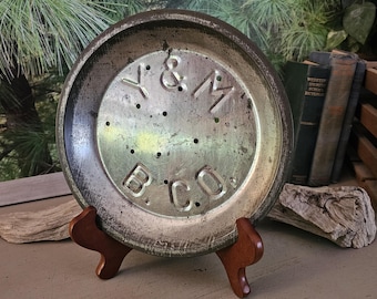 Y & M B. CO. Pie Pan Perforated Antique Pie Tin Farmhouse Kitchen Decor  #5040