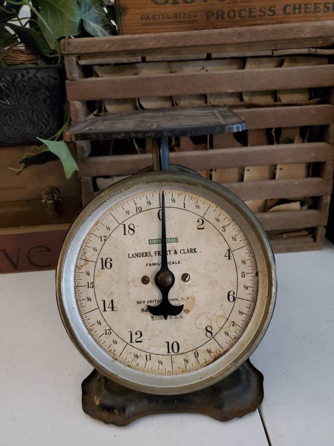 Landers, Frary & Clark Family Scale 20 Lb. Antique Kitchen Scale