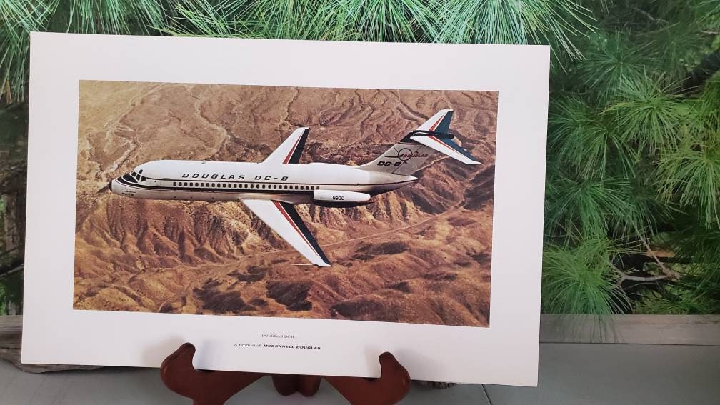 DOUGLAS DC - 9 Mcdonnell Douglas Aircraft Aviation Print 17 Inches