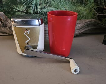 Vintage Swing-a-way Ice Crusher: Atomic Red & White, MCM Wall