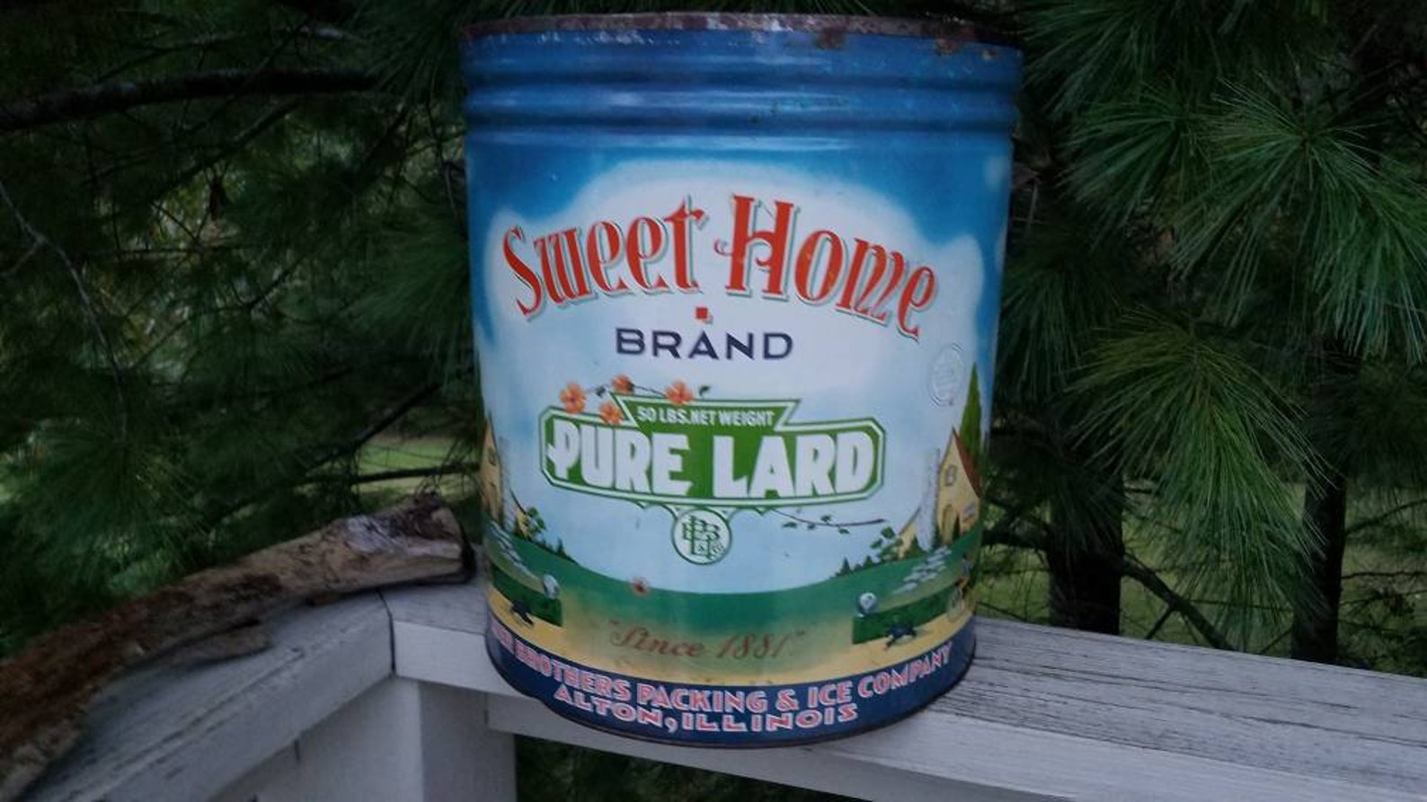 Large Sweet Home Brand Pure Lard Vintage Lard Bucket 50 Lb. Etsy