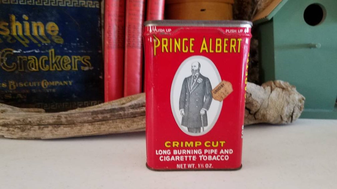 Prince Albert Crimp Cut Long Burning Pipe and Cigarette Tobacco Can:  Vintage Advertising #2