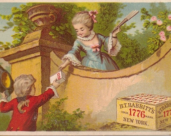 Victorian Girl & Boy B. T. Babbitt's Victorian Trade Cards Antique Advertising