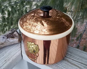 Coppercraft Guild Ice Bucket With Lion Head Handles Copper Ice