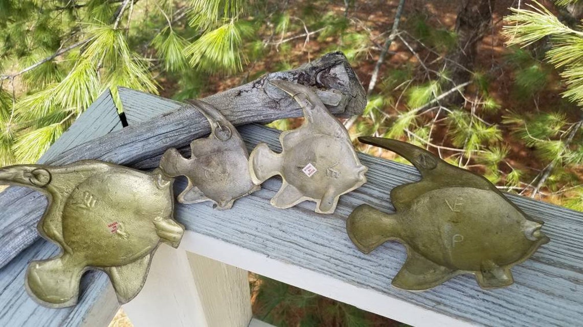 Nautical Set of 4 Vintage Brass Fish Wall Decor Made in India - Etsy
