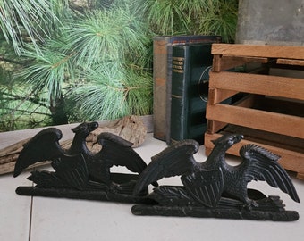 Vintage Eagle Cast Iron Bookends, Virginia Metal Crafters, 1953  #3623
