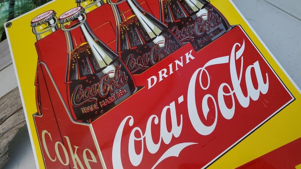 Vintage 1993 Coca-cola Porcelain Sign: Ande Rooney 