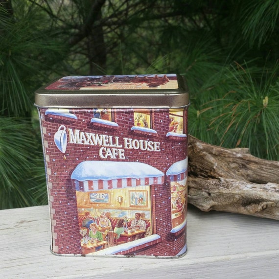 Maxwell House Cafe Cappuccino Tin Vintage Kitchen Decor Etsy