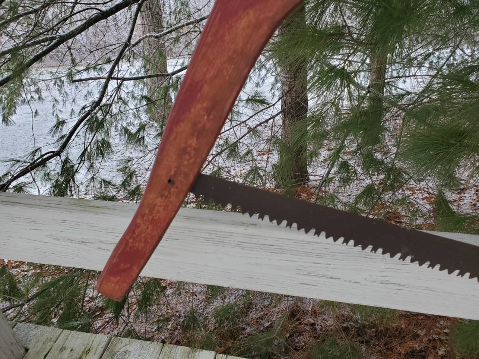 Old Red Painted Buck Saw / Crosscut Bow Saw / Wood Primitive Etsy