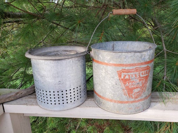 Vintage Falls City Bait Bucket - Collectible Minnow Bucket