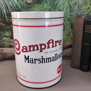 1980s Campfire Marshmallow Can Replica of a 1920&#39;s Campfire Marshmallows Tin Borden  #4492