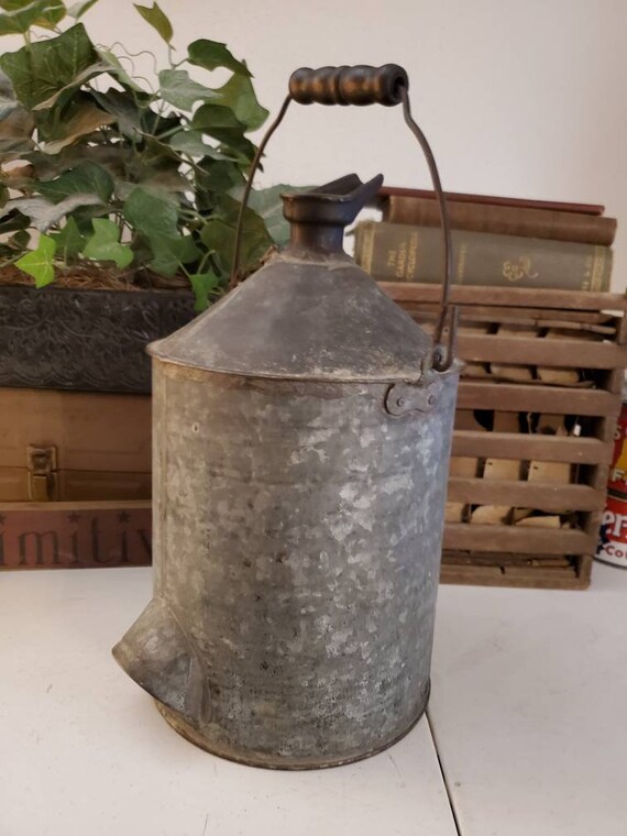 WABASH Railroad Kerosene Can With Metal Spout Bail Handle Black