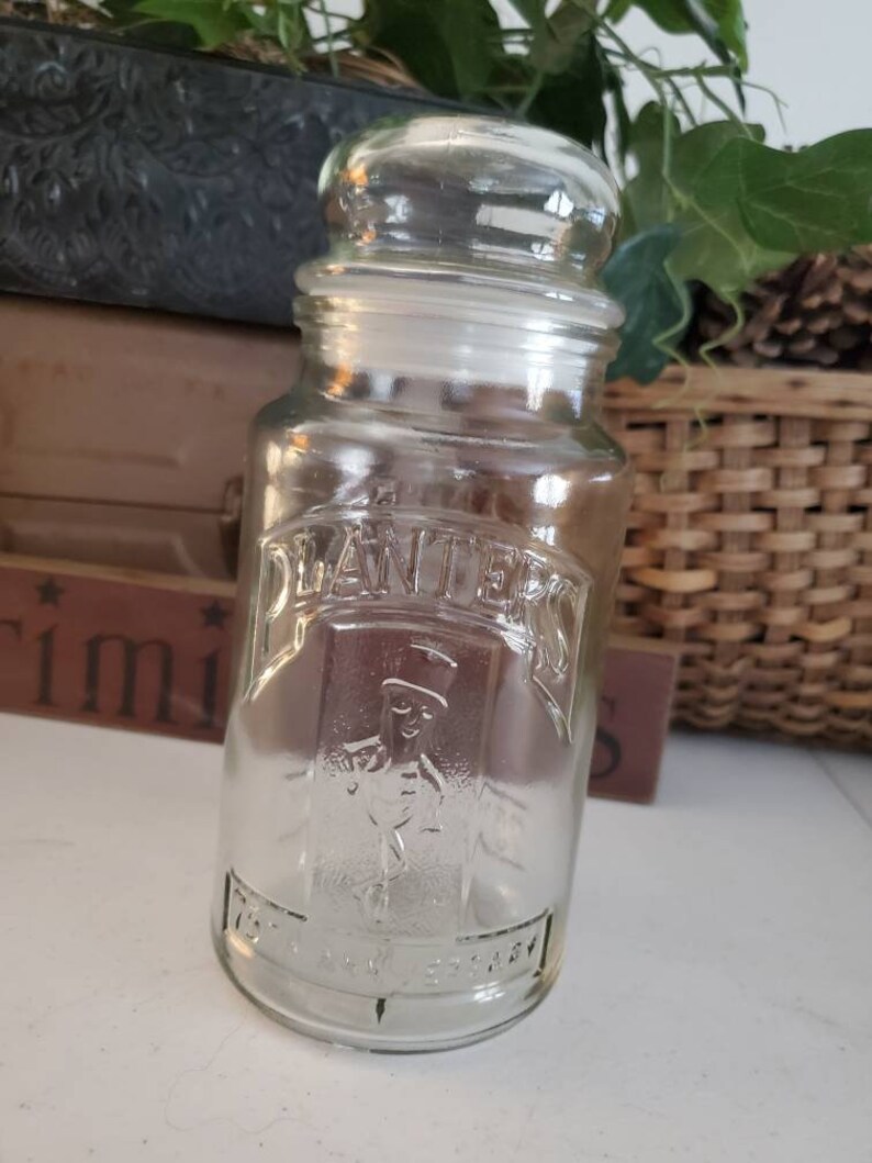 Planters Peanut Jar / Clear Glass 75th Anniversary Planters Etsy