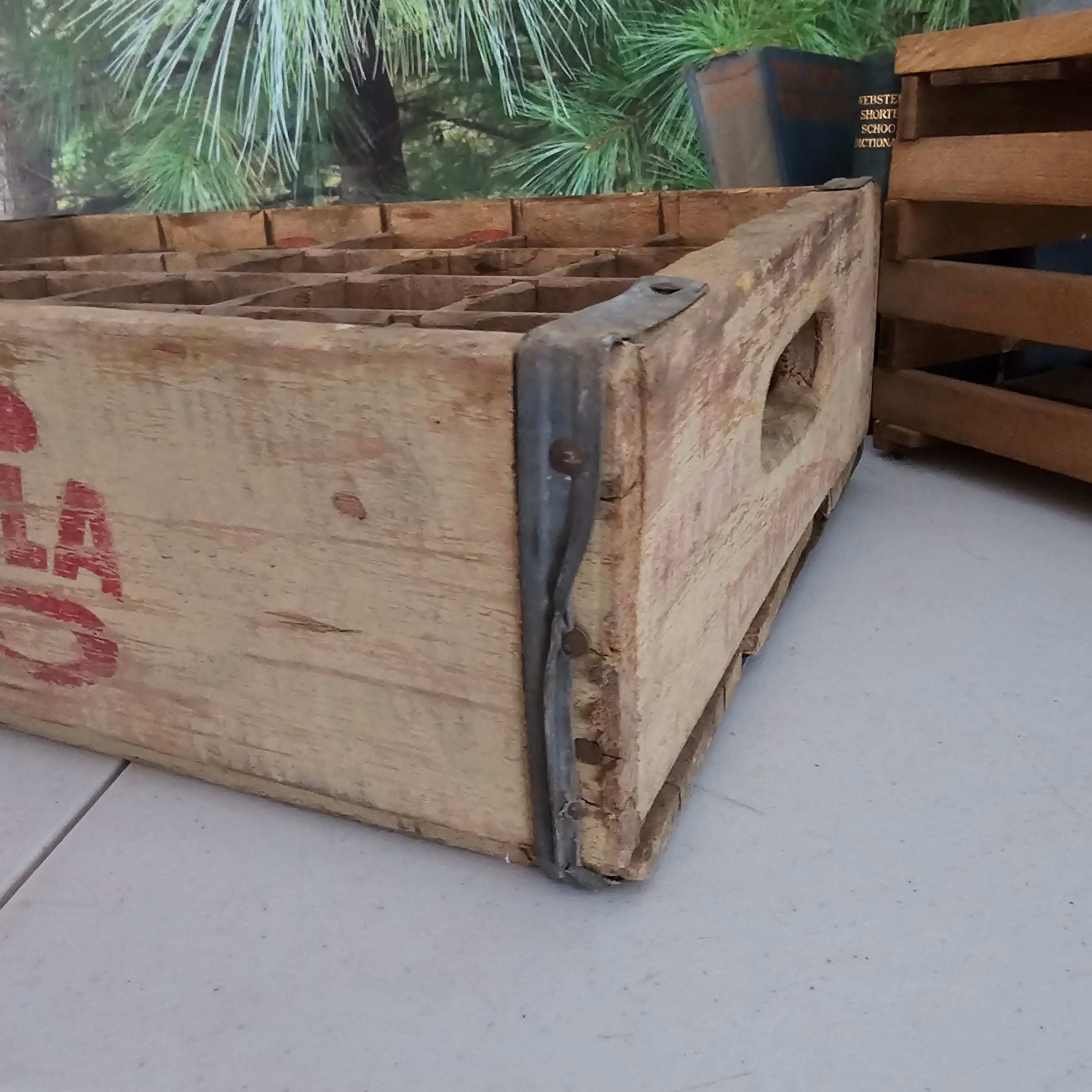 ペプシ　コンテナ　ヴィンテージ VINTAGE PEPSI Wooden 24 Bottle Crate, YELLOW with BLUE