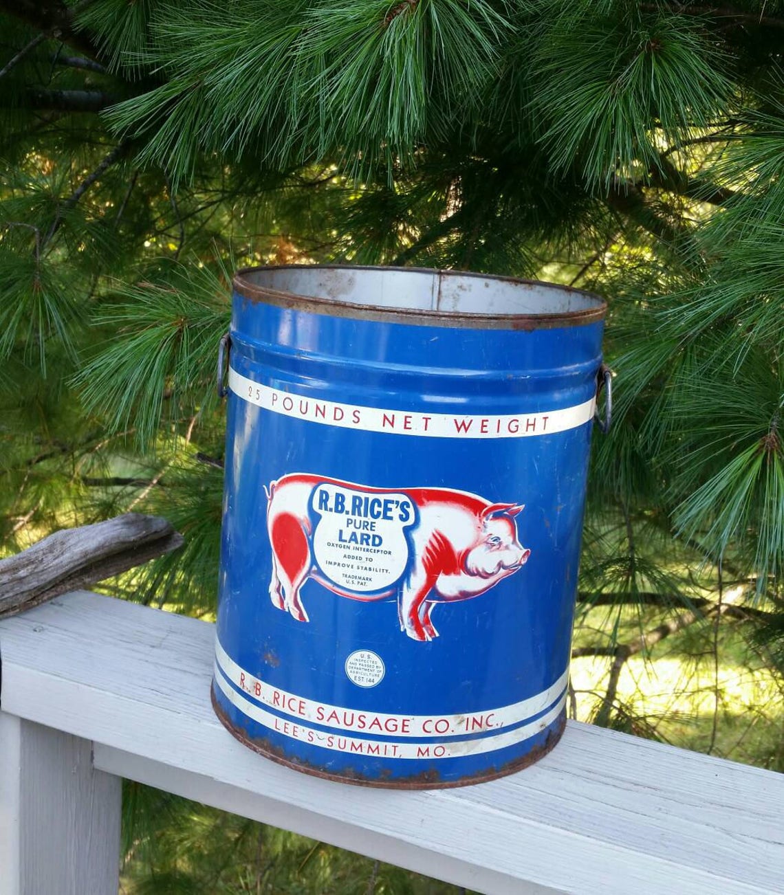 R. B. Rice's Vintage Lard 25 Lb. Can With No Lid / Rustic | Etsy