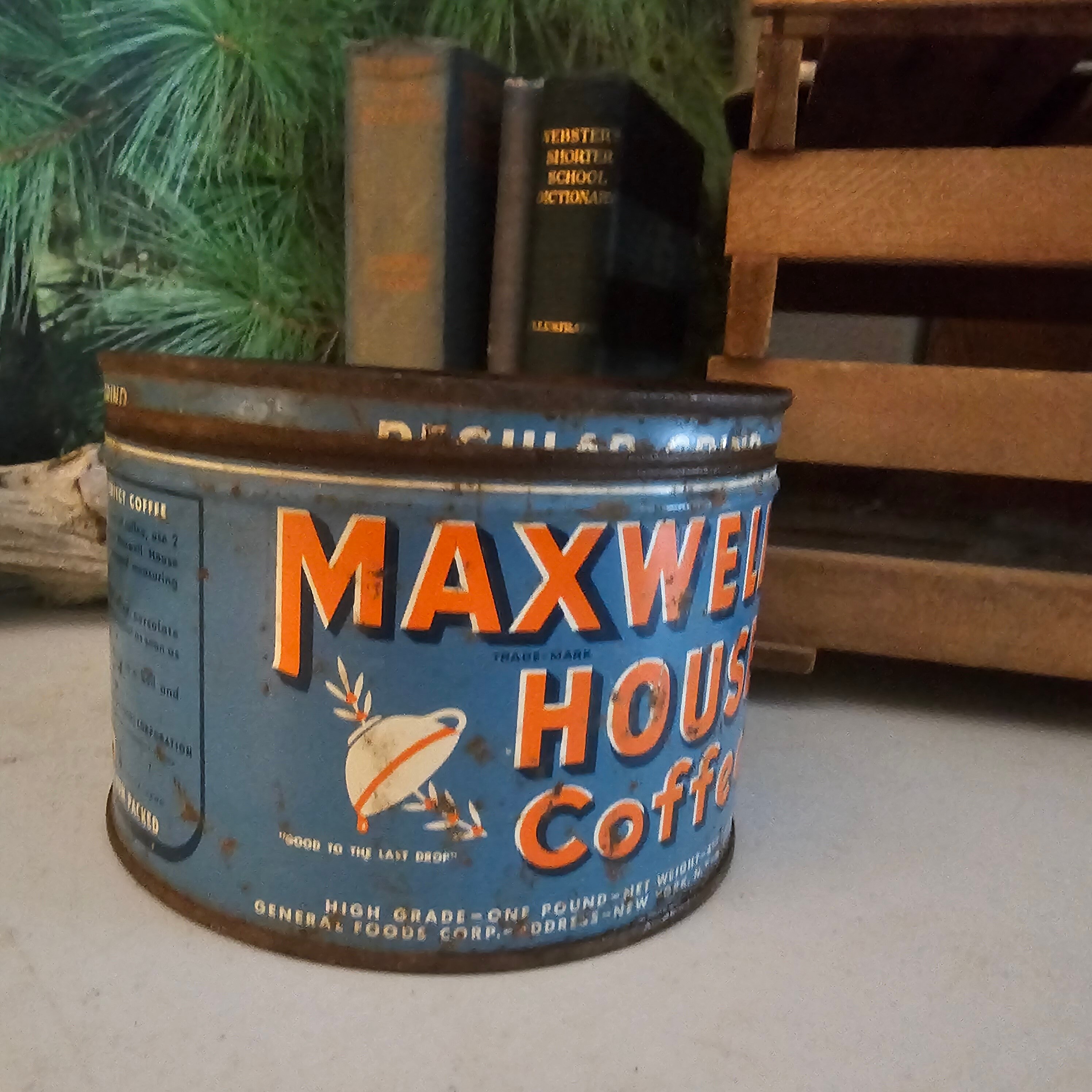 1940s Maxwell House Coffee Can: Vintage Advertising, Farmhouse