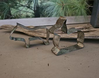 1940s Steel Farm Animal Cookie Cutters Set of 2  #5160